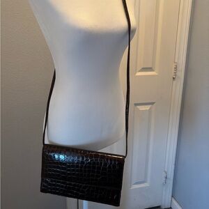 Nordstrom brand shoulder purse. Brown with animal print detailing